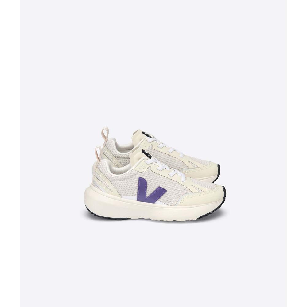 Veja CANARY ELASTIC LACE Løpesko Barn Beige/Purple | NO 709YXF